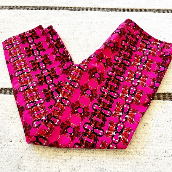 M Missoni Women’s Designer Luxury Cotton Silk Hot Pink Maximalist Pattern Pants - Picture 1 of 13